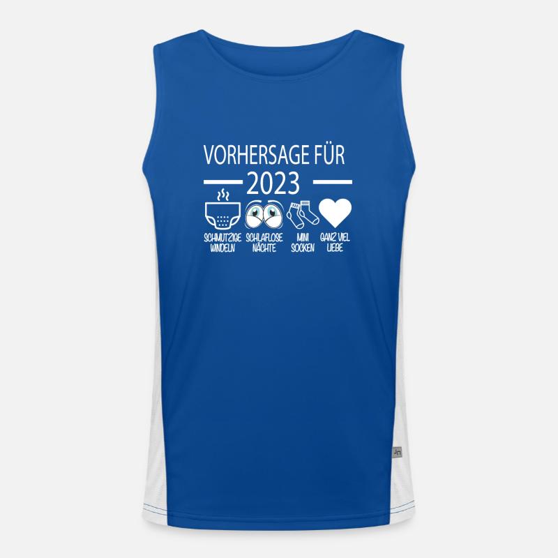 Vorhersage 2023 Werdender Papa Werdende Mama Funktionelles Kontrast-Tank Top für Männer 