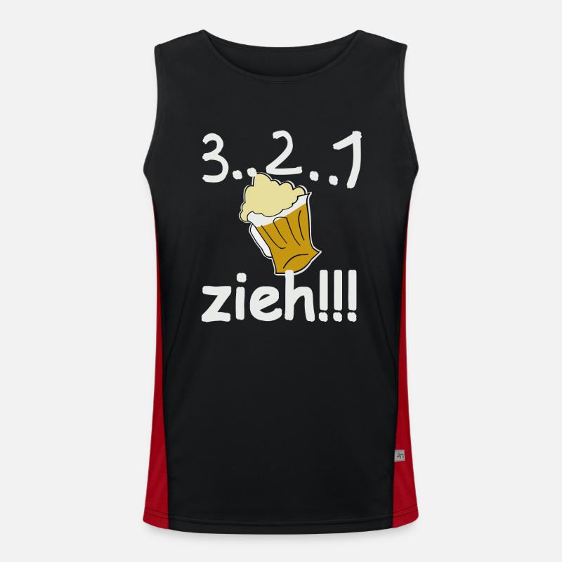 3, 2, 1, zieh!!! Bier. Funktionelles Kontrast-Tank Top für Männer 