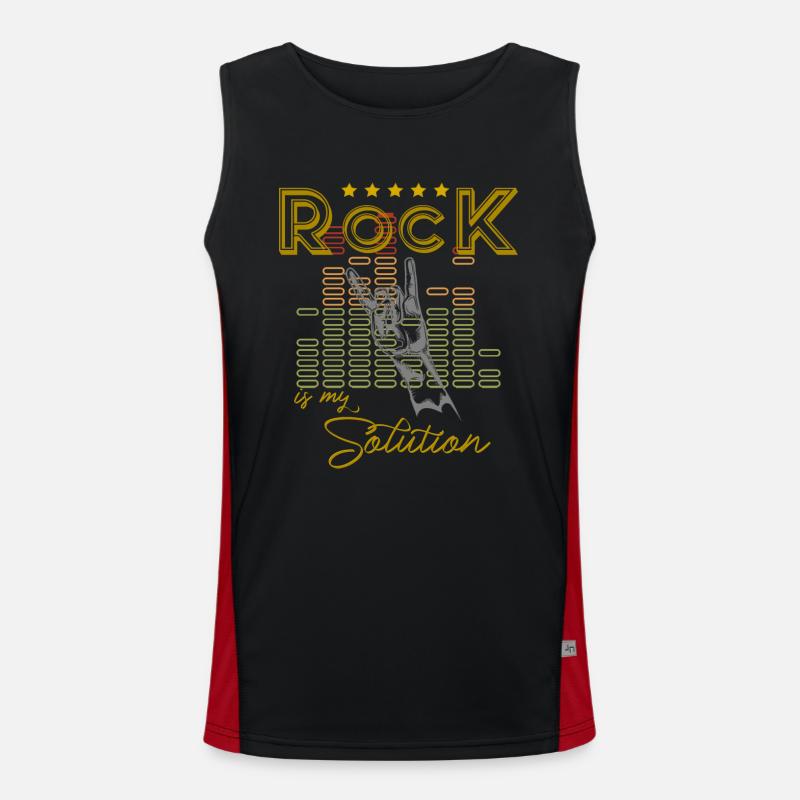 Rock is my Solution! - Men's Functional Contrast Tank Top  - black/red