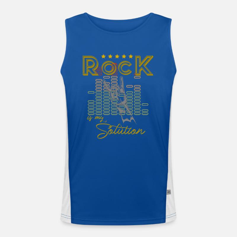 Rock is my Solution! Men's Functional Contrast Tank Top 