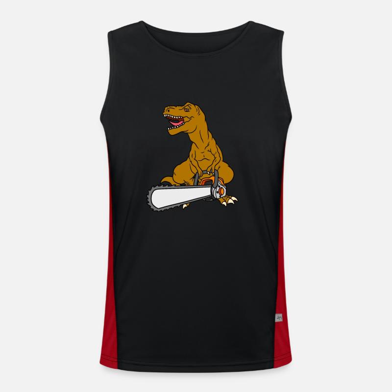 T-Rex Kettensäge Funktionelles Kontrast-Tank Top für Männer 