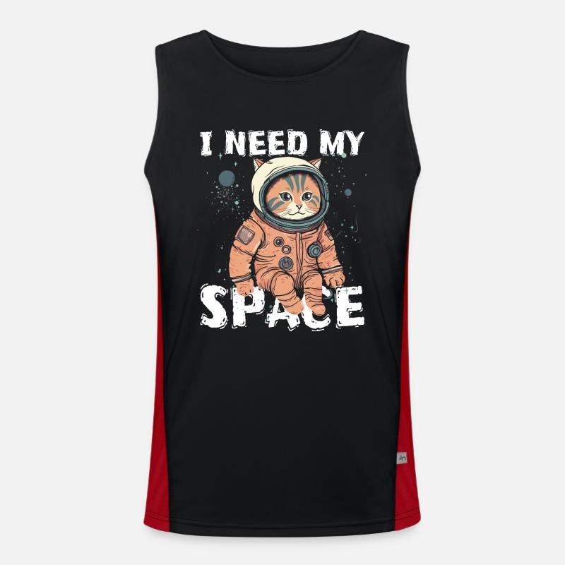 Chat J’ai besoin de mon chat d’astronomie de jeu de mots spatial Débardeur respirant contrasté Homme 