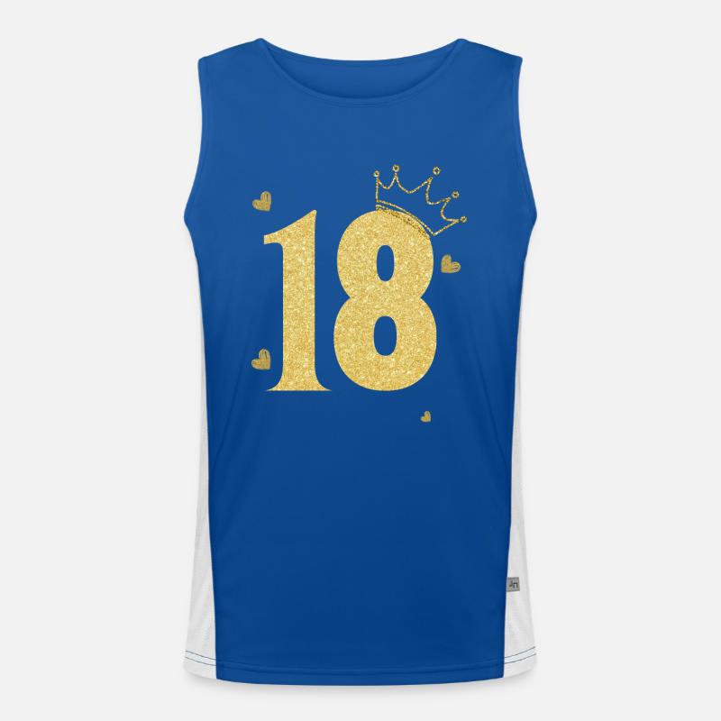 18th Anniversary Golden Crown Men's Functional Contrast Tank Top 