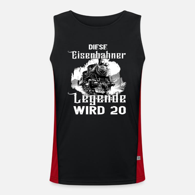 Eisenbahner Eisenbahn 20 Geburtstag Beruf Spruch Funktionelles Kontrast-Tank Top für Männer 