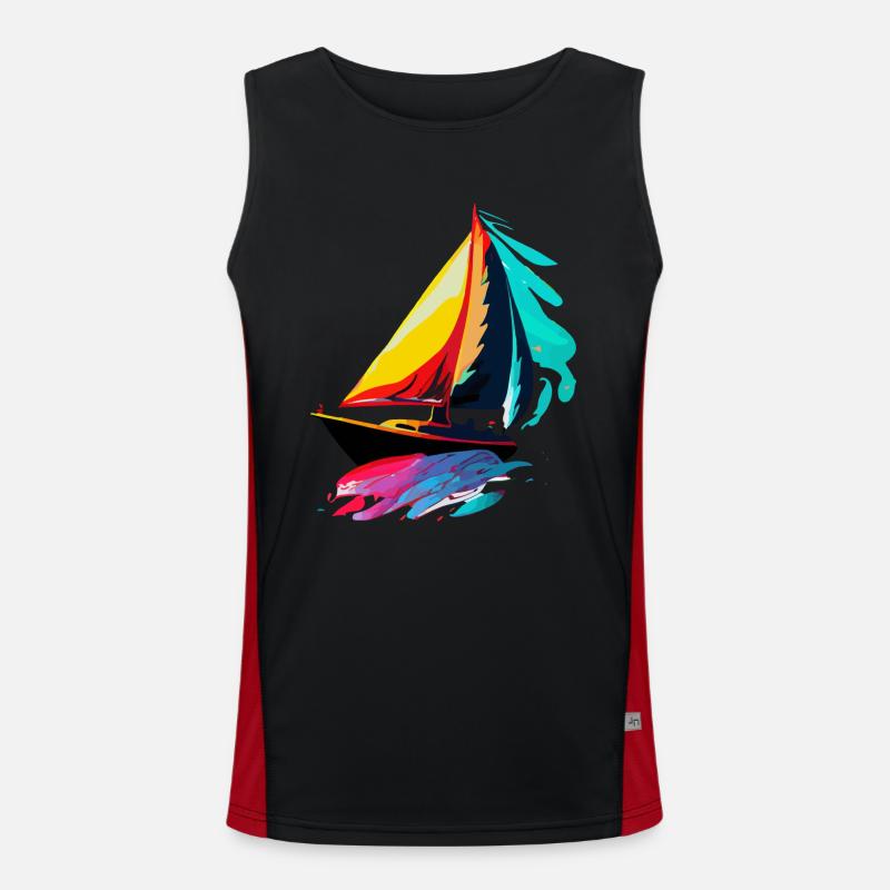 Sailing ship Men's Functional Contrast Tank Top 
