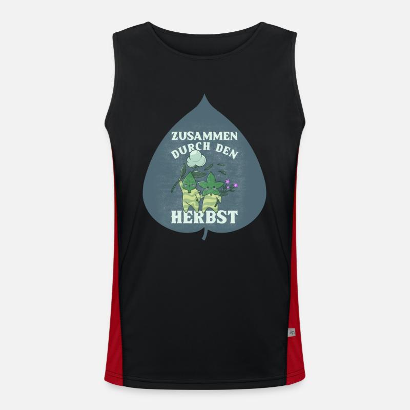 Zusammen durch den Herbst Blätter Geschenk Funktionelles Kontrast-Tank Top für Männer 