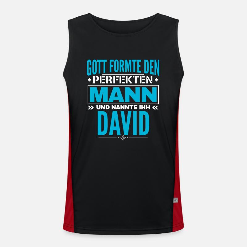 David Name Design Funktionelles Kontrast-Tank Top für Männer 