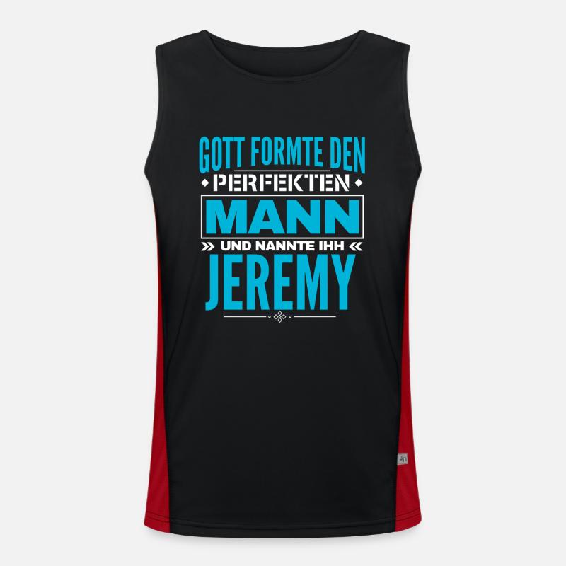 Jeremy Name Design Funktionelles Kontrast-Tank Top für Männer 