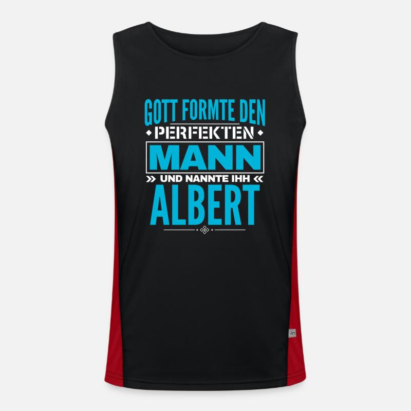 Albert Name Design Funktionelles Kontrast-Tank Top für Männer 