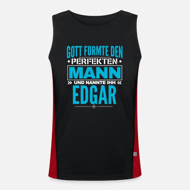 Edgar Name Design Funktionelles Kontrast-Tank Top für Männer 