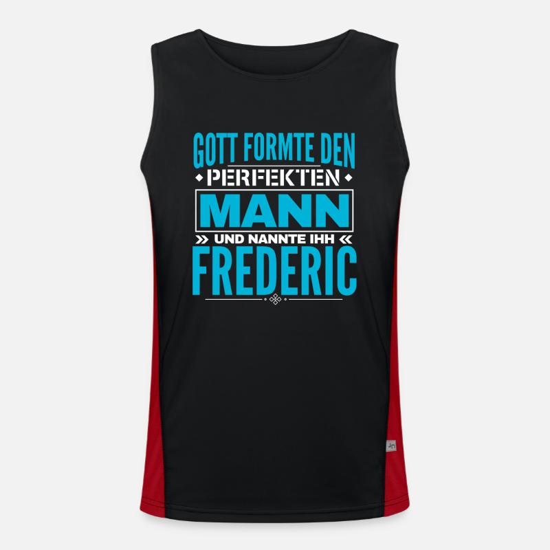 Frederic Name Design Funktionelles Kontrast-Tank Top für Männer 
