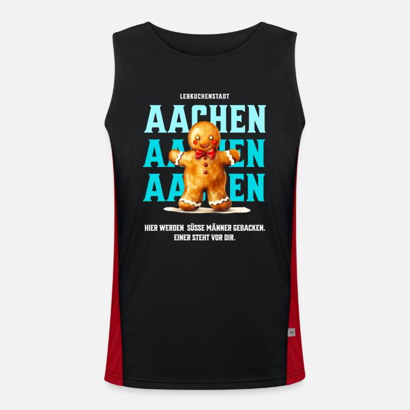 Aachen - Süsser Lebkuchen Mann Funktionelles Kontrast-Tank Top für Männer 