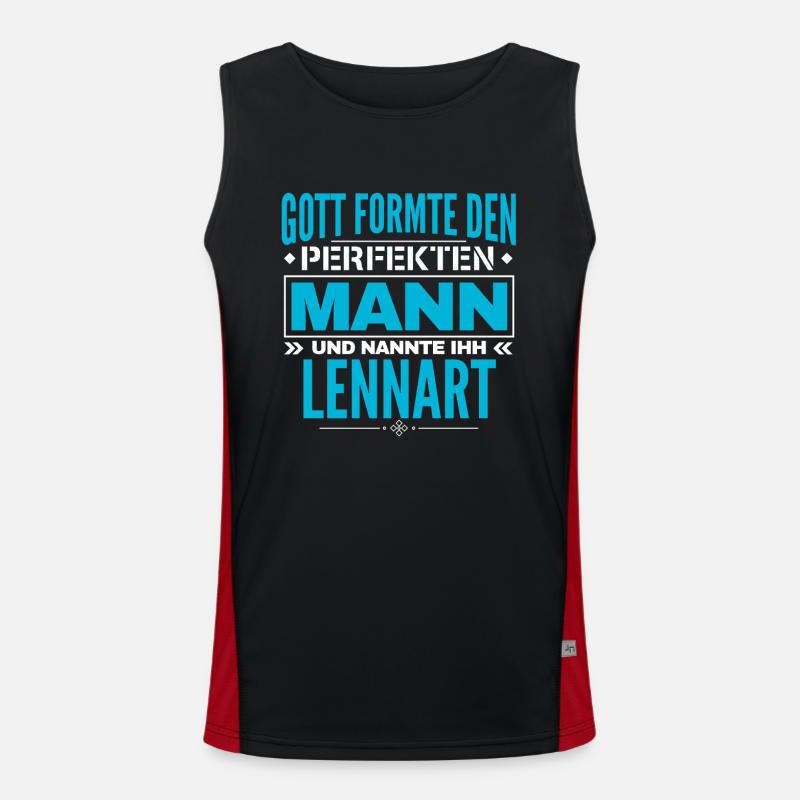 Lennart Name Design Funktionelles Kontrast-Tank Top für Männer 