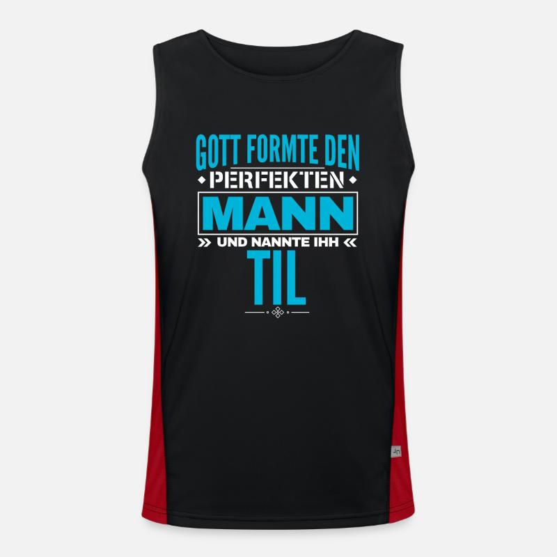 Til Name Design Funktionelles Kontrast-Tank Top für Männer 
