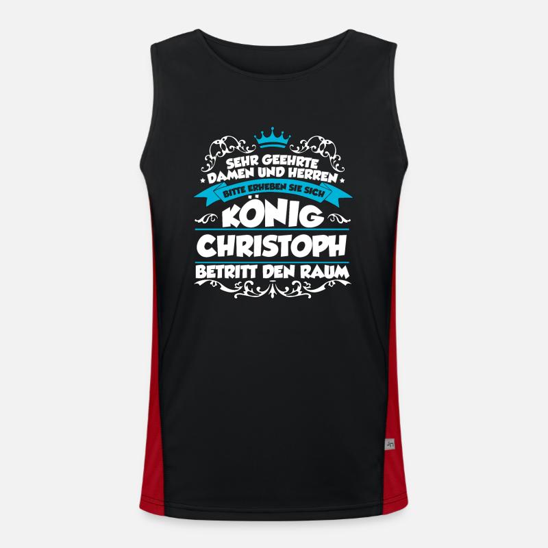 Christoph Name Design Funktionelles Kontrast-Tank Top für Männer 