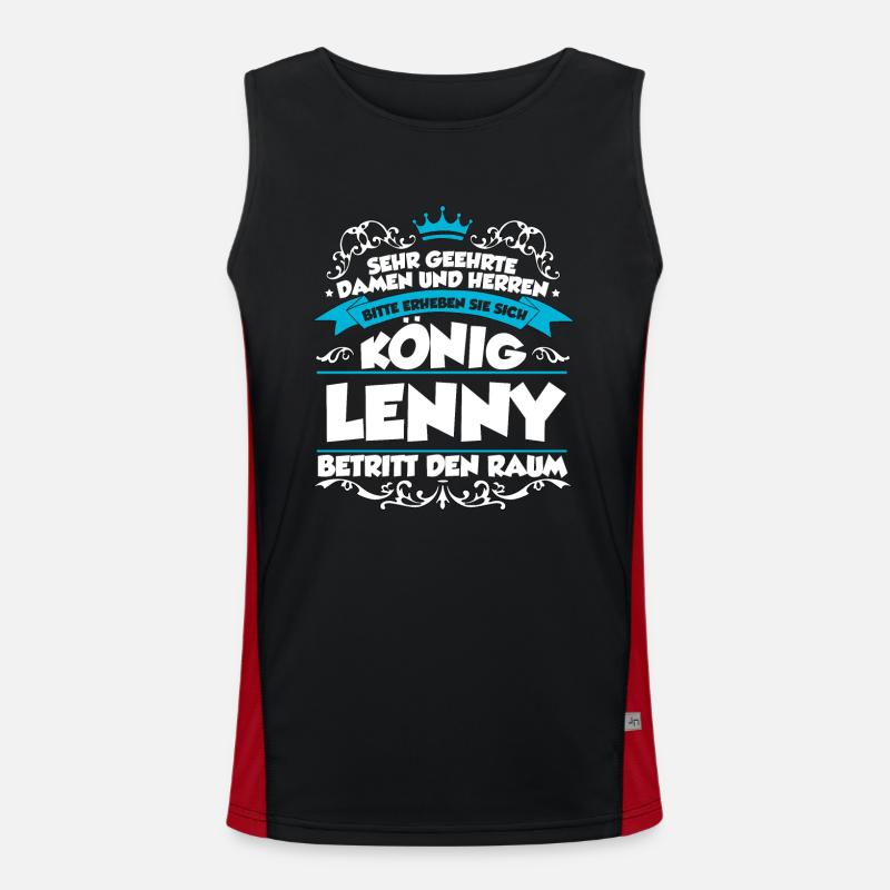 Lenny Name Design Funktionelles Kontrast-Tank Top für Männer 
