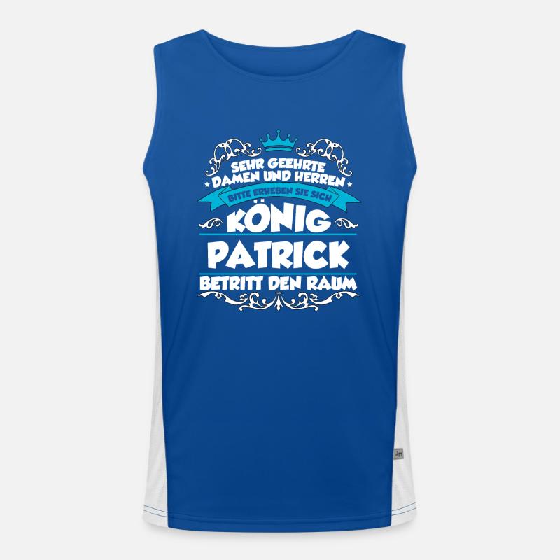 Patrick Name Design Funktionelles Kontrast-Tank Top für Männer 