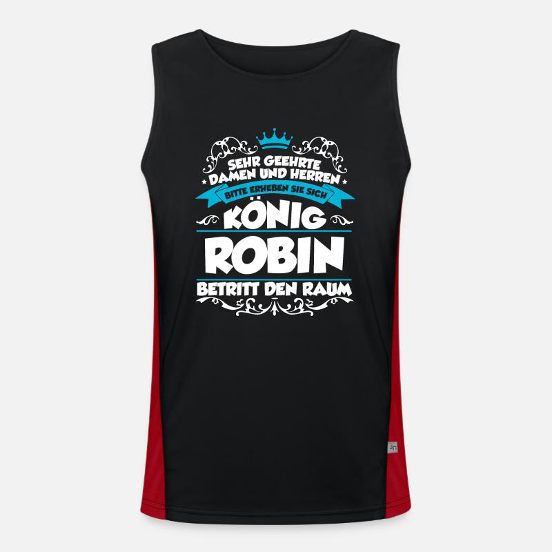 Robin Name Design Funktionelles Kontrast-Tank Top für Männer 