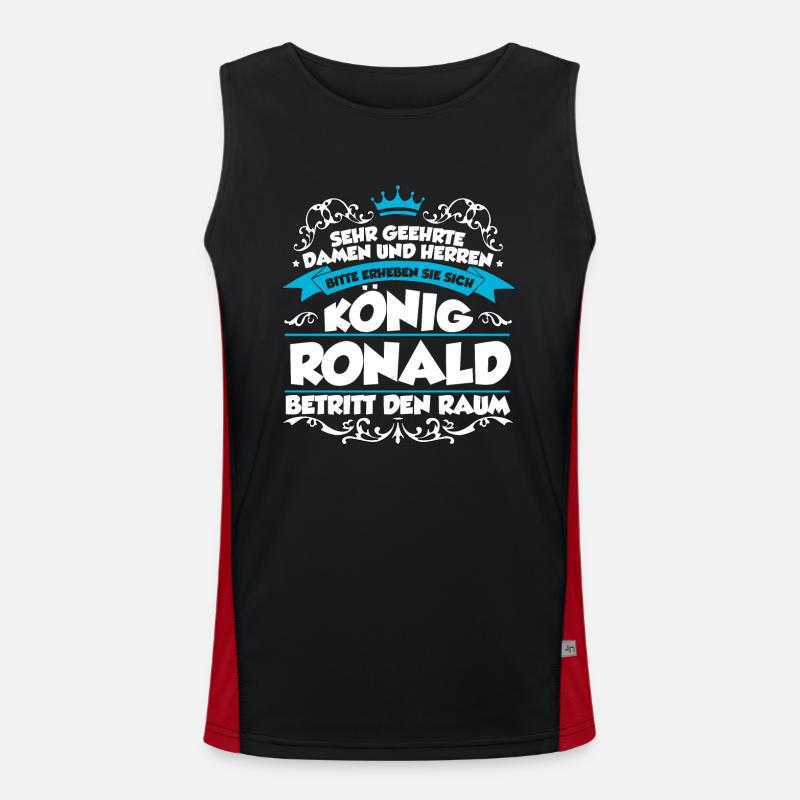 Ronald Name Design Funktionelles Kontrast-Tank Top für Männer 