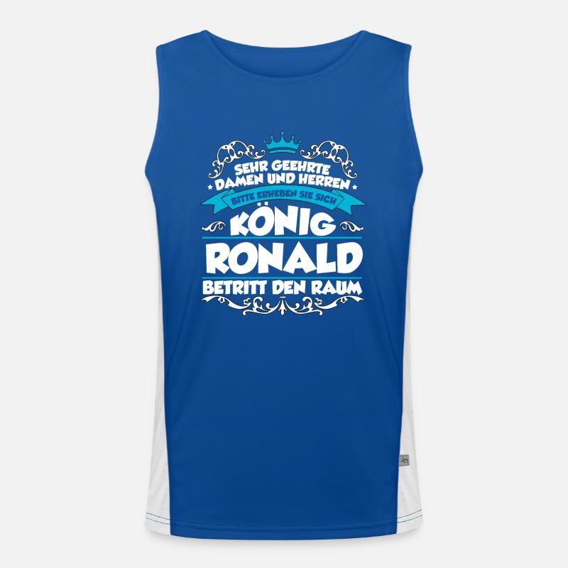 Ronald Name Design Funktionelles Kontrast-Tank Top für Männer 