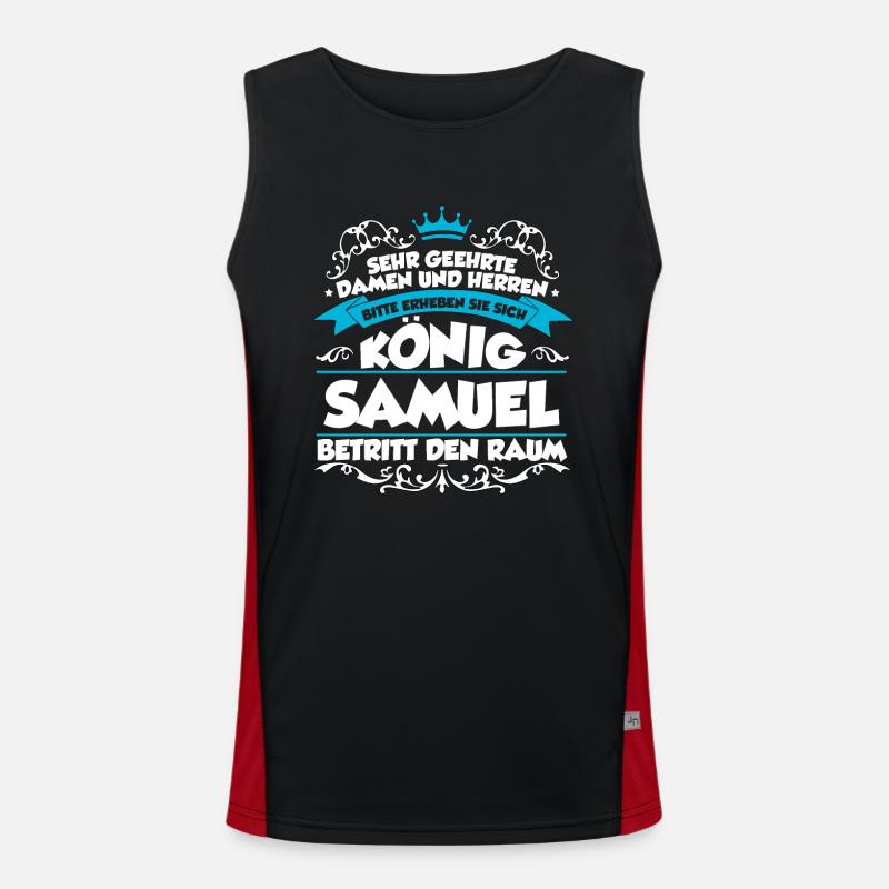 Samuel Name Design Funktionelles Kontrast-Tank Top für Männer 