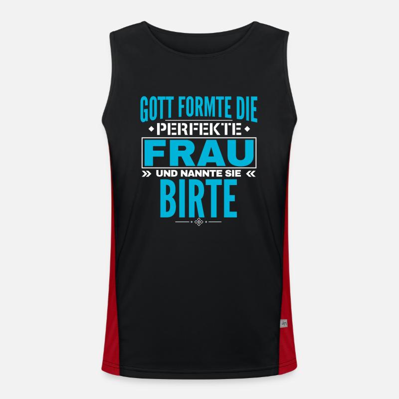 Birte Name Design - Men's Functional Contrast Tank Top  - black/red