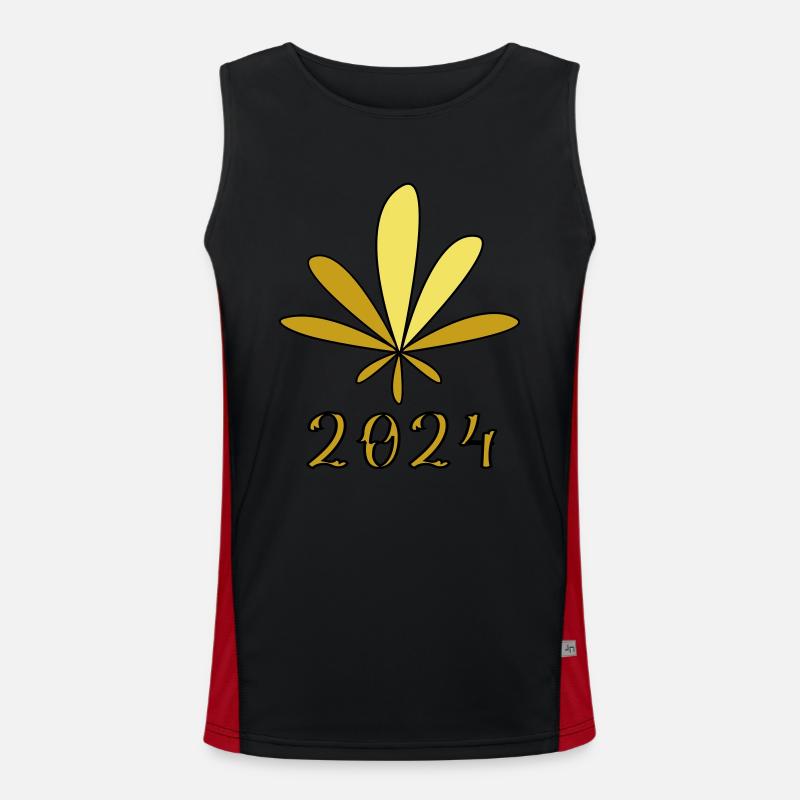 Hemp Leaf Men's Functional Contrast Tank Top 
