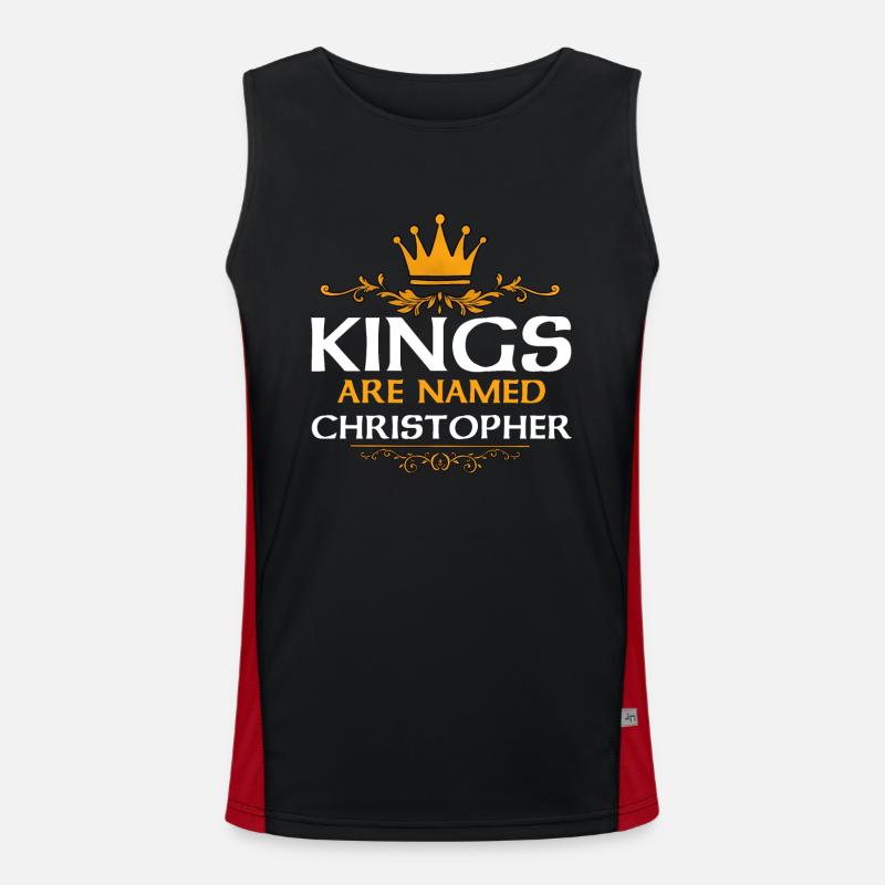 Christopher - Men's Functional Contrast Tank Top  - black/red