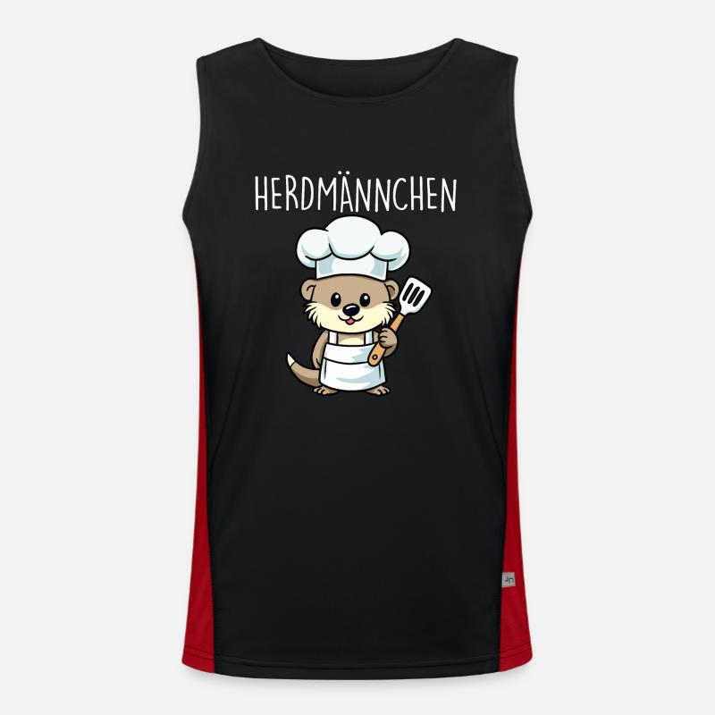 Herdmännchen Kochen Funktionelles Kontrast-Tank Top für Männer 