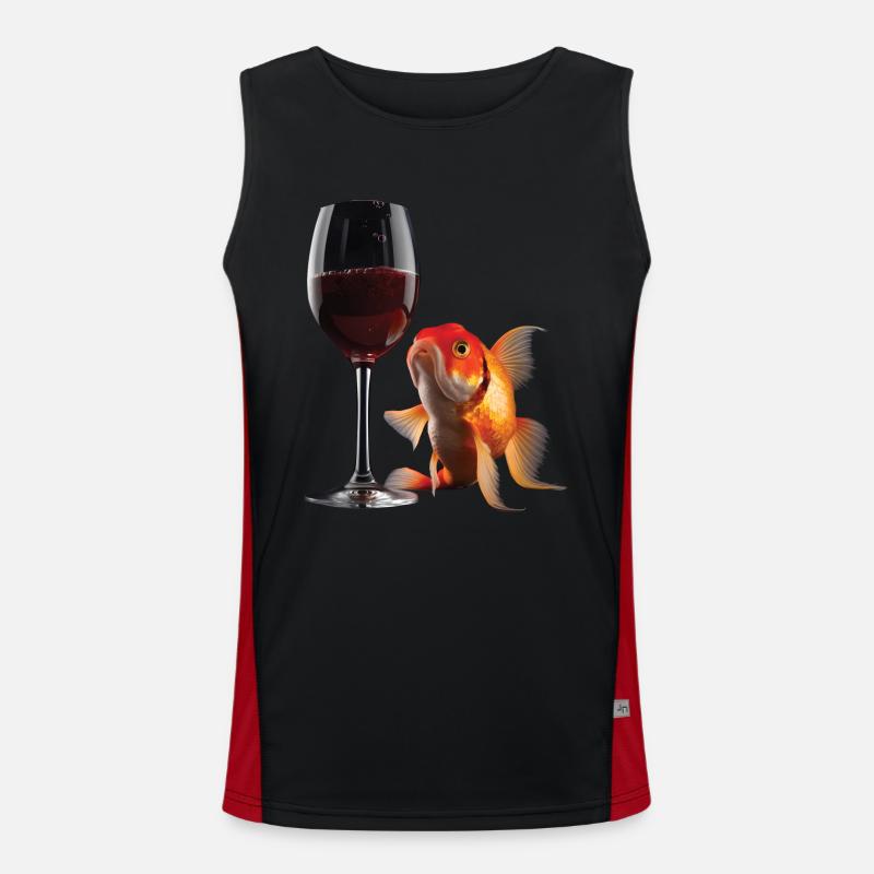 Goldfisch Wein Funktionelles Kontrast-Tank Top für Männer 
