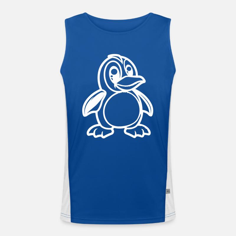 pinguin comic Funktionelles Kontrast-Tank Top für Männer 