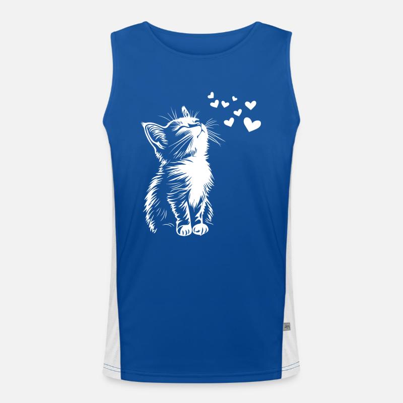 Süße Katze Herzen Funktionelles Kontrast-Tank Top für Männer 