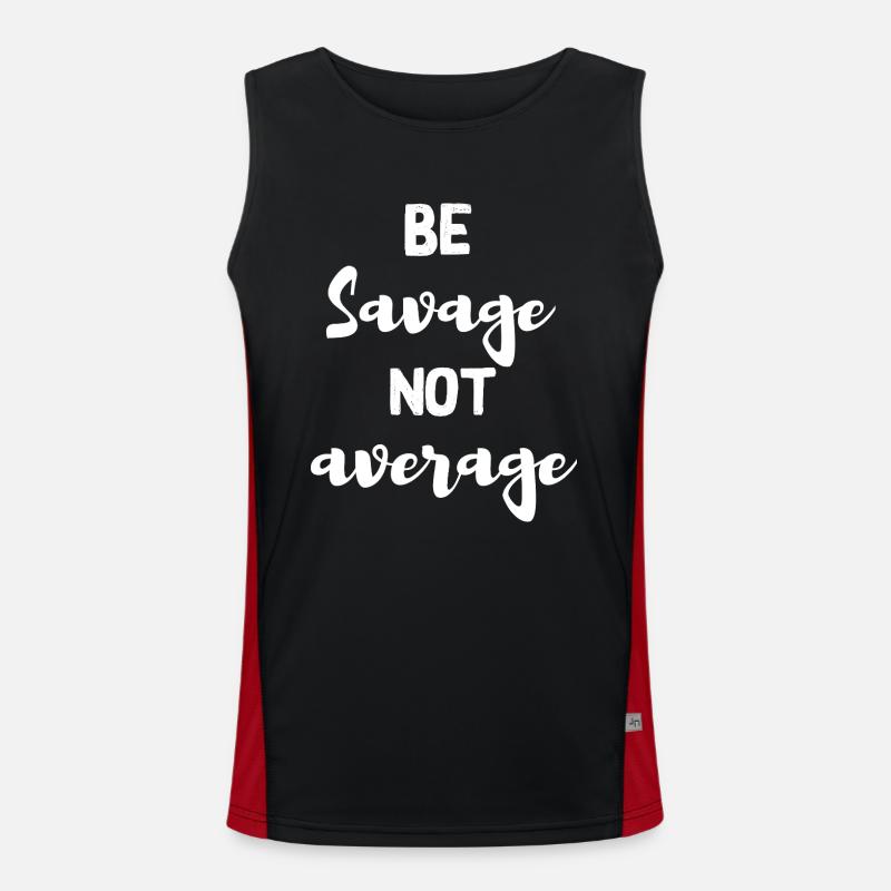 be savage not average - Men's Functional Contrast Tank Top  - black/red