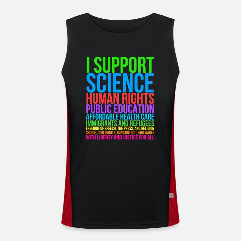 I Support Science - Men's Functional Contrast Tank Top  - black/red