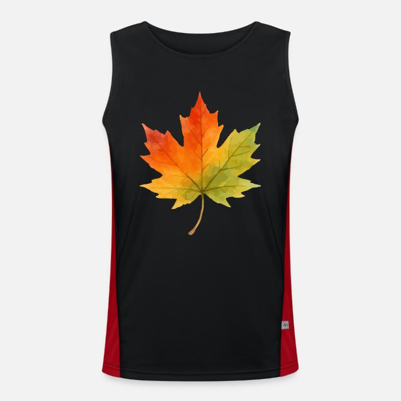 Leaf Maple Leaf Watercolor 1 Men's Functional Contrast Tank Top 