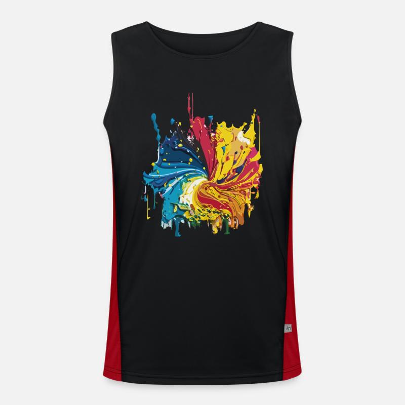Ölregenbogen Funktionelles Kontrast-Tank Top für Männer 