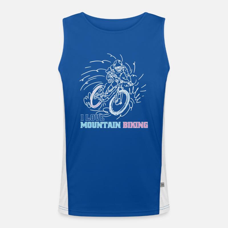 Ich liebe Mountain Biking Funktionelles Kontrast-Tank Top für Männer 