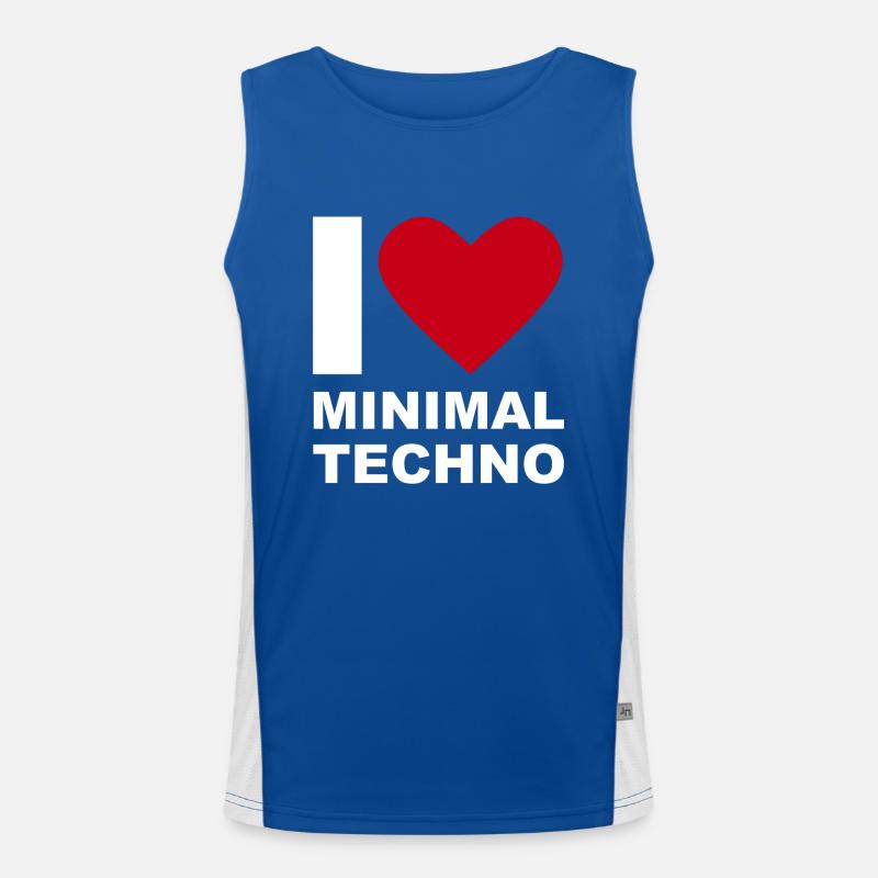 I LOVE MINIMAL TECHNO Débardeur respirant contrasté Homme 