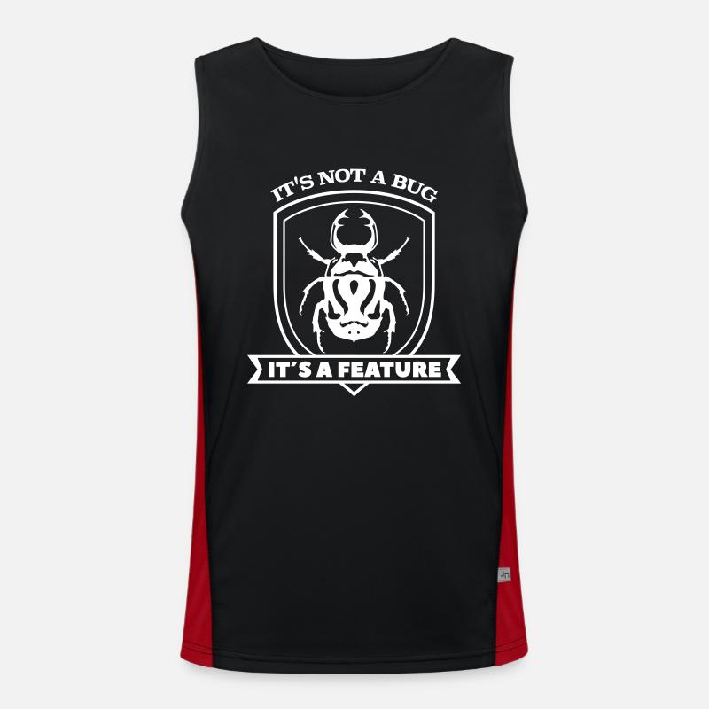 it not a bug it´s a feature Spruch Sprüche code Funktionelles Kontrast-Tank Top für Männer 
