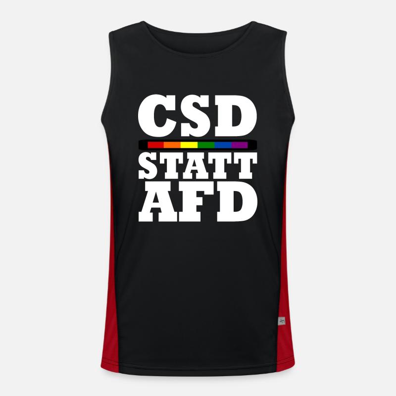 Csd instead of afd - Men's Functional Contrast Tank Top  - black/red