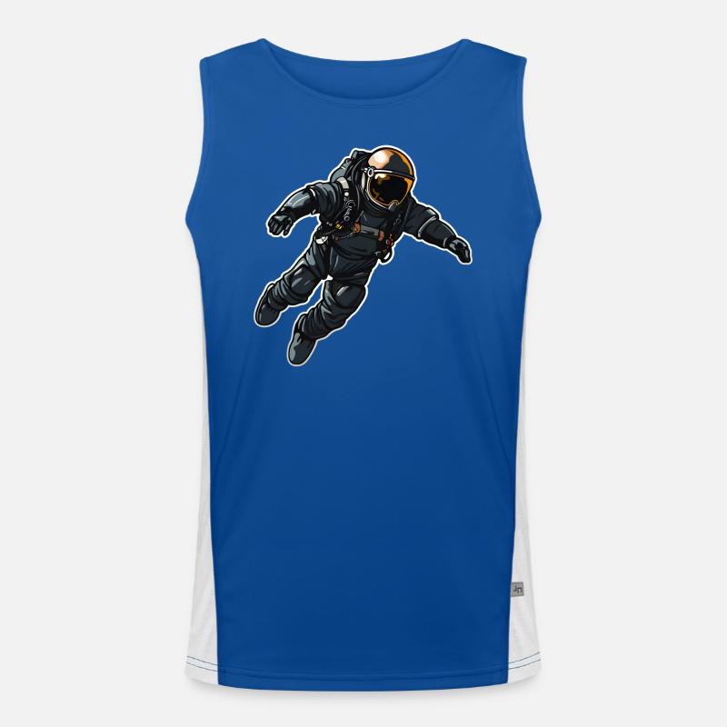 Astronaut Pilot Space Galaxy Rocket Spaceship Men's Functional Contrast Tank Top 