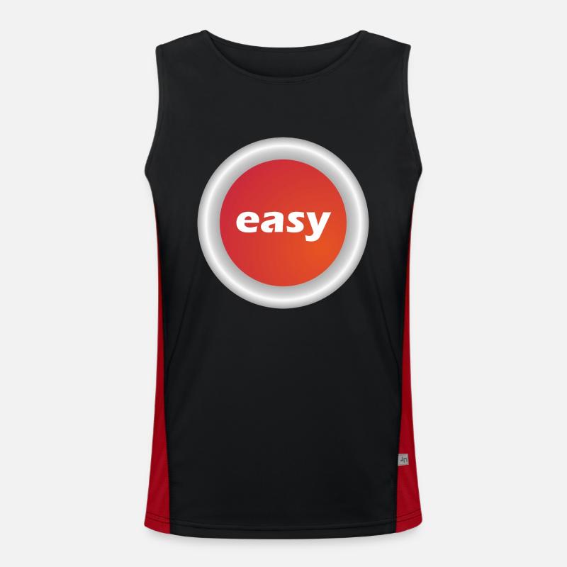 Easy Button - Men's Functional Contrast Tank Top  - black/red