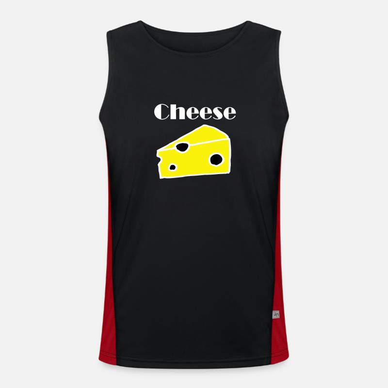 Cheese cheese - Men's Functional Contrast Tank Top - black/red