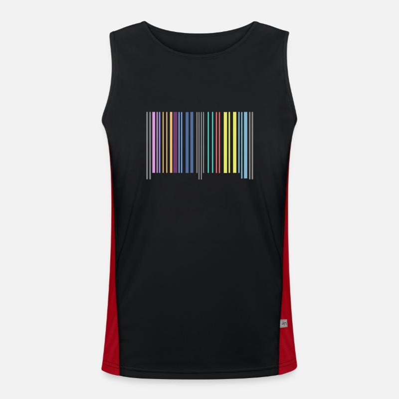 barcode - Men's Functional Contrast Tank Top  - black/red