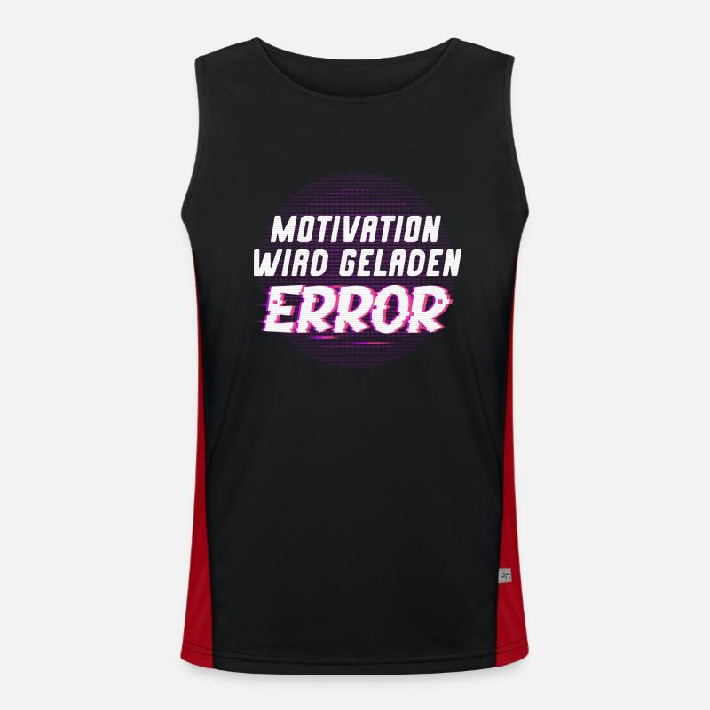Motivation wird geladen Error Funktionelles Kontrast-Tank Top für Männer 