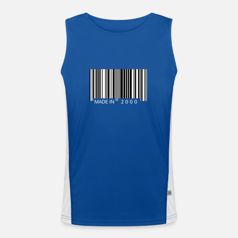 Made in 2000 Barcode Gift Men's Functional Contrast Tank Top 