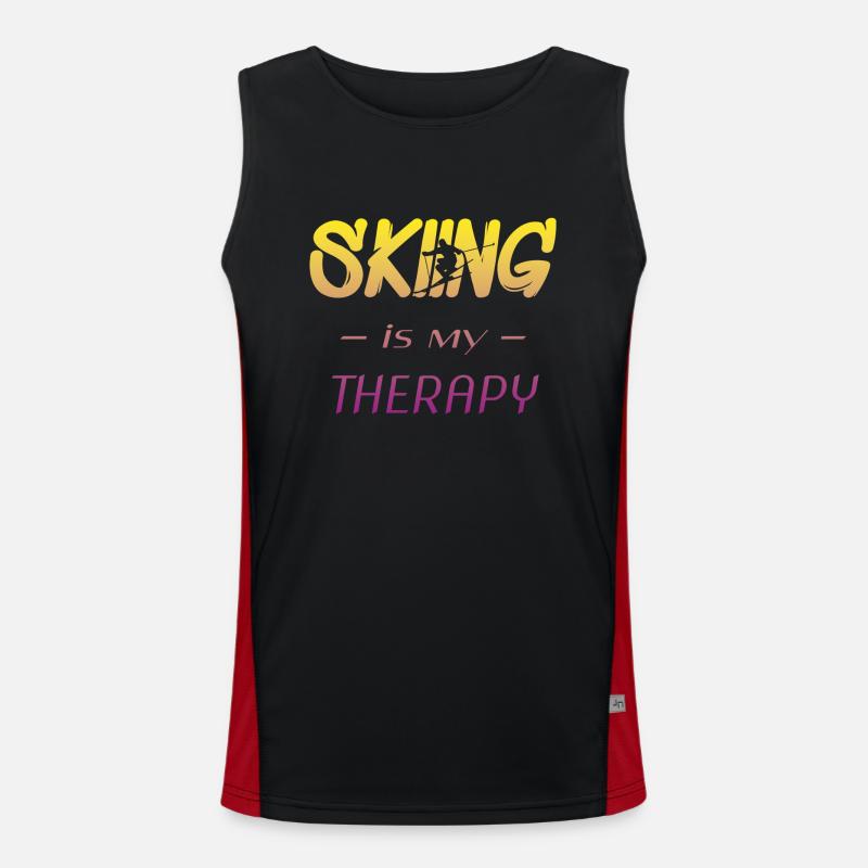 Skifahren, Ski, Ski Geschenk, Skiing Funktionelles Kontrast-Tank Top für Männer 