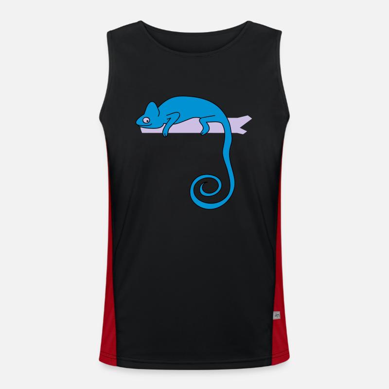 chameleon b - Men's Functional Contrast Tank Top  - black/red