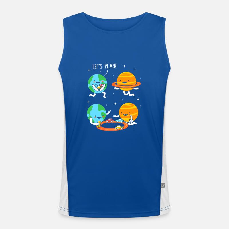Space Planets Universe Space Men's Functional Contrast Tank Top 