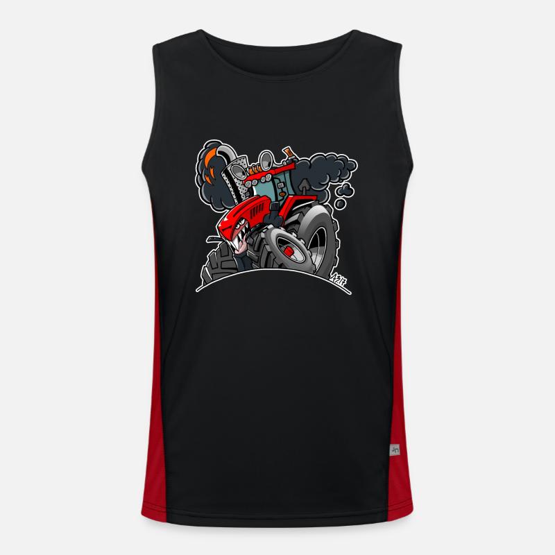 TRACTOR white border Men's Functional Contrast Tank Top 